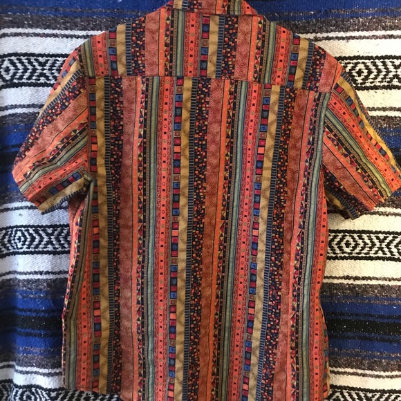 Boho Geometric Pattern button up. - Picture 2 of 5